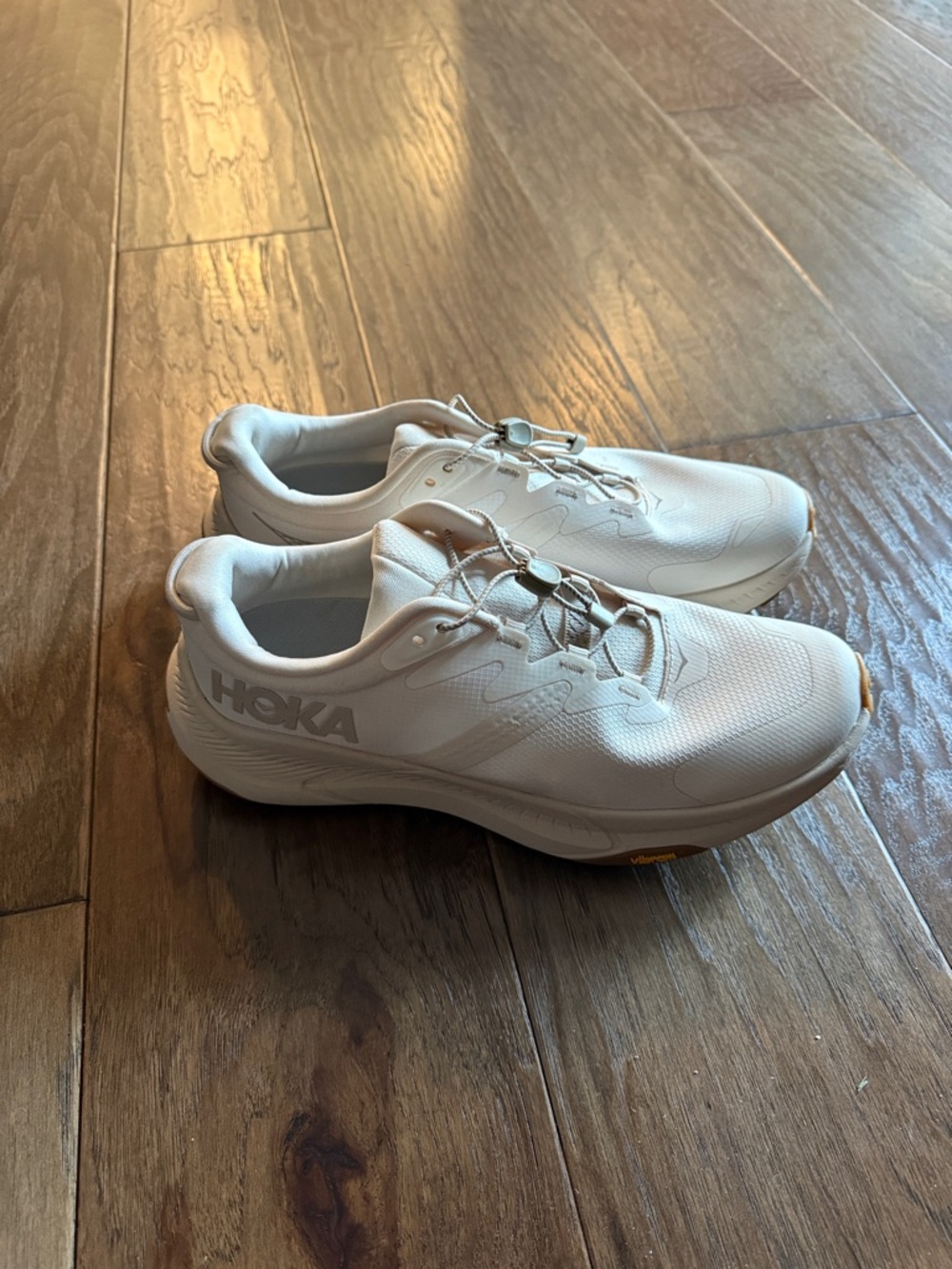 Hoka Cream/Off-White Cushioned Running Shoes